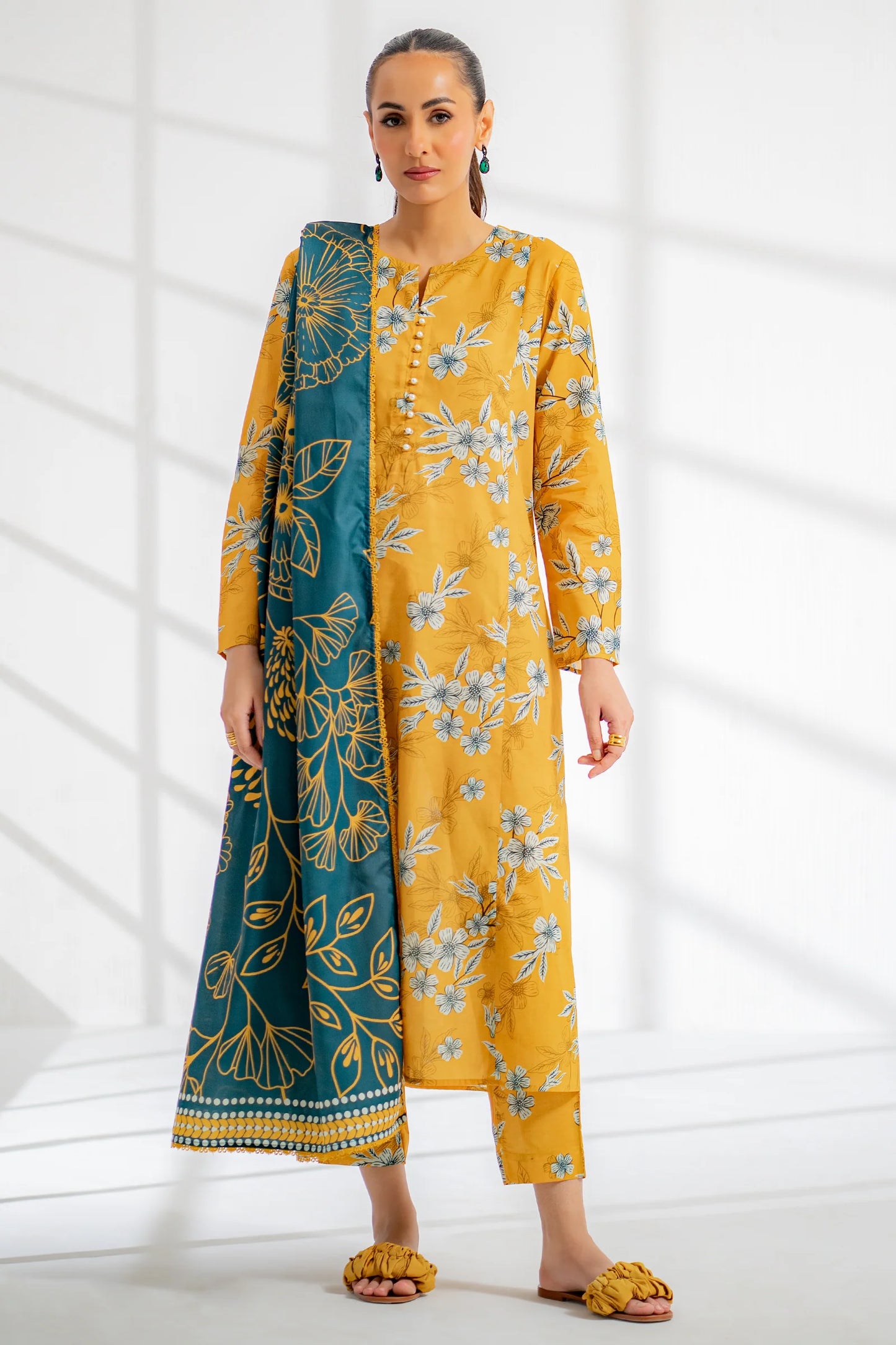 EGO Viscose Digital Printed 3-Pc Suit