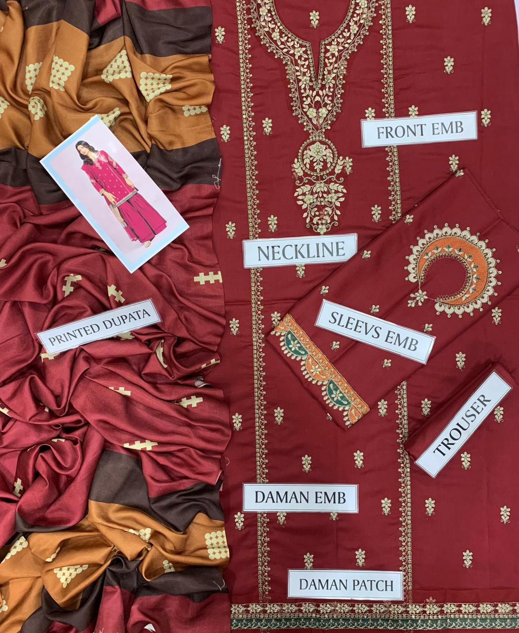 MARIA B Danak Luxury Embroidered 3-Pcs