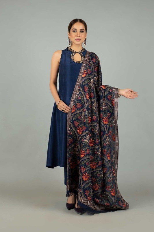 BREEZE Luxury Embroidered Dhanak 3-Pc Suit