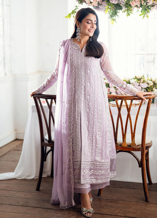 AZURE CHIFFON  Heavy Embroidered 3-pcs