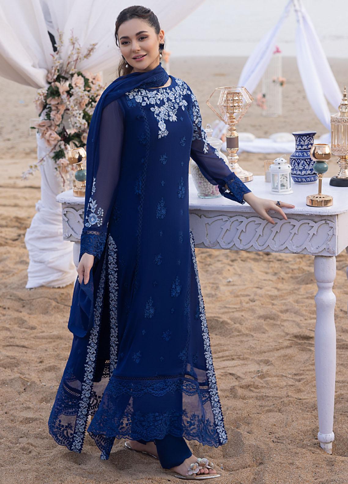 AZURE Heavy Embroidered 3-Pc Suit