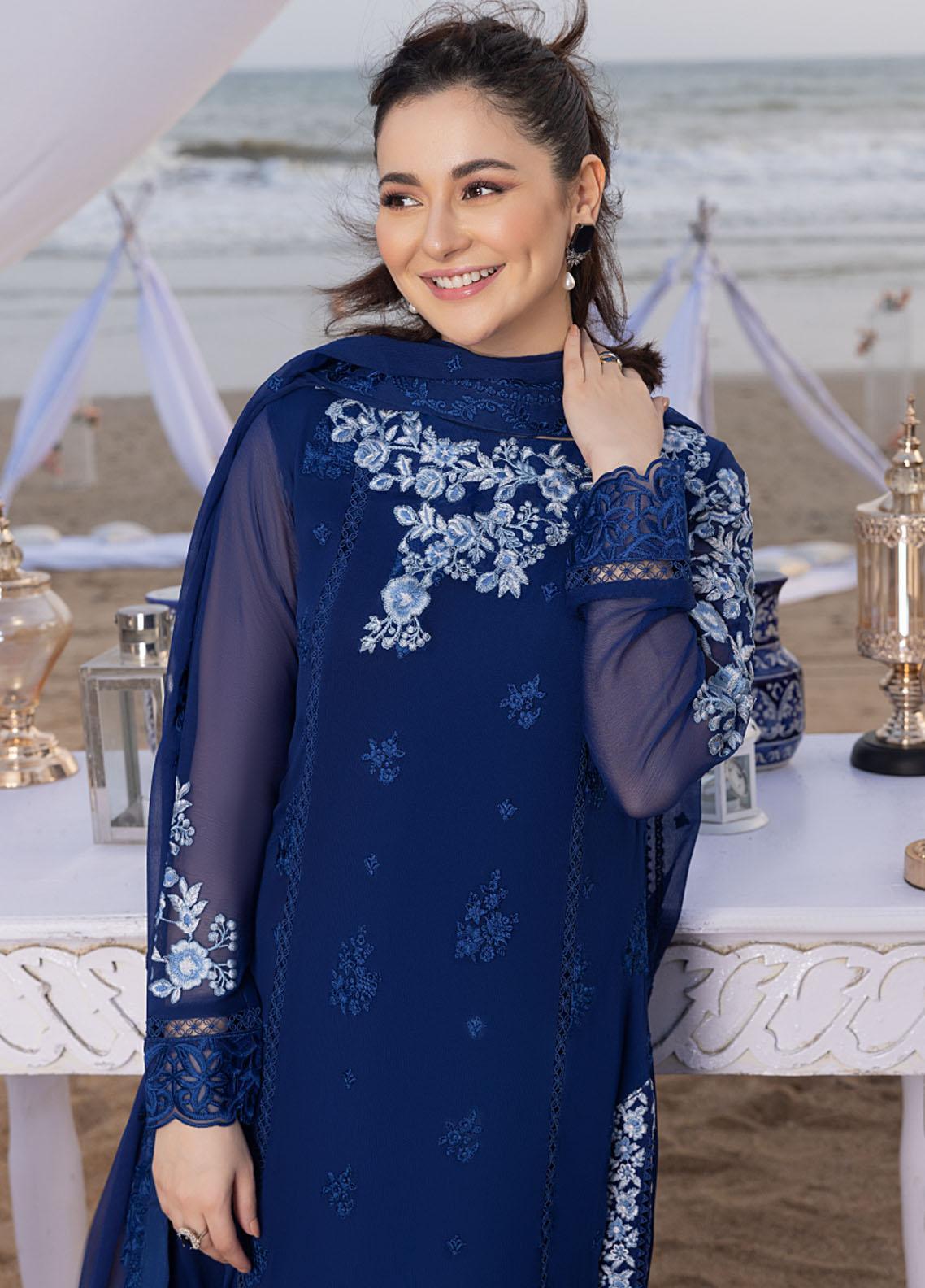 AZURE Heavy Embroidered 3-Pc Suit