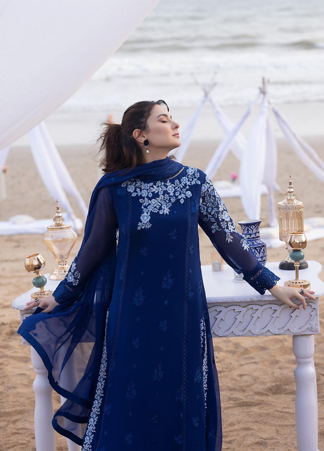 AZURE Heavy Embroidered 3-Pc Suit