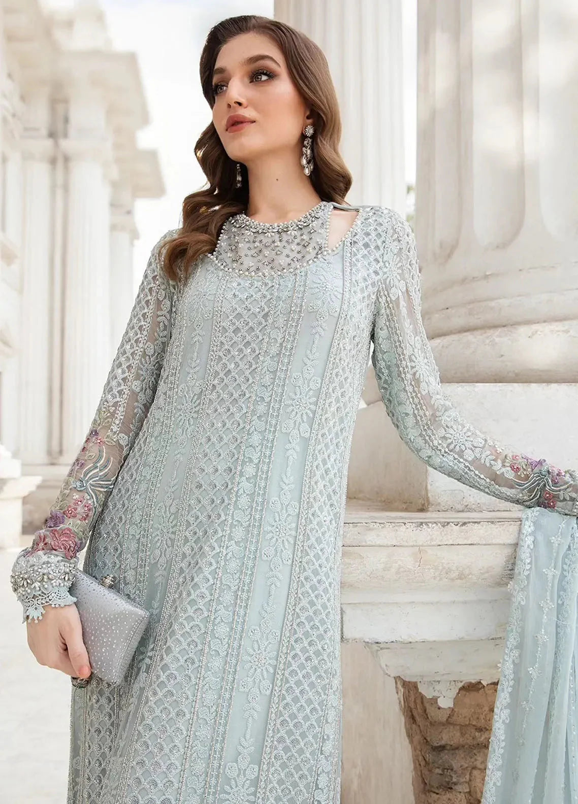 MARIA B Chiffon Heavy Embroidered Fancy 3-Pcs