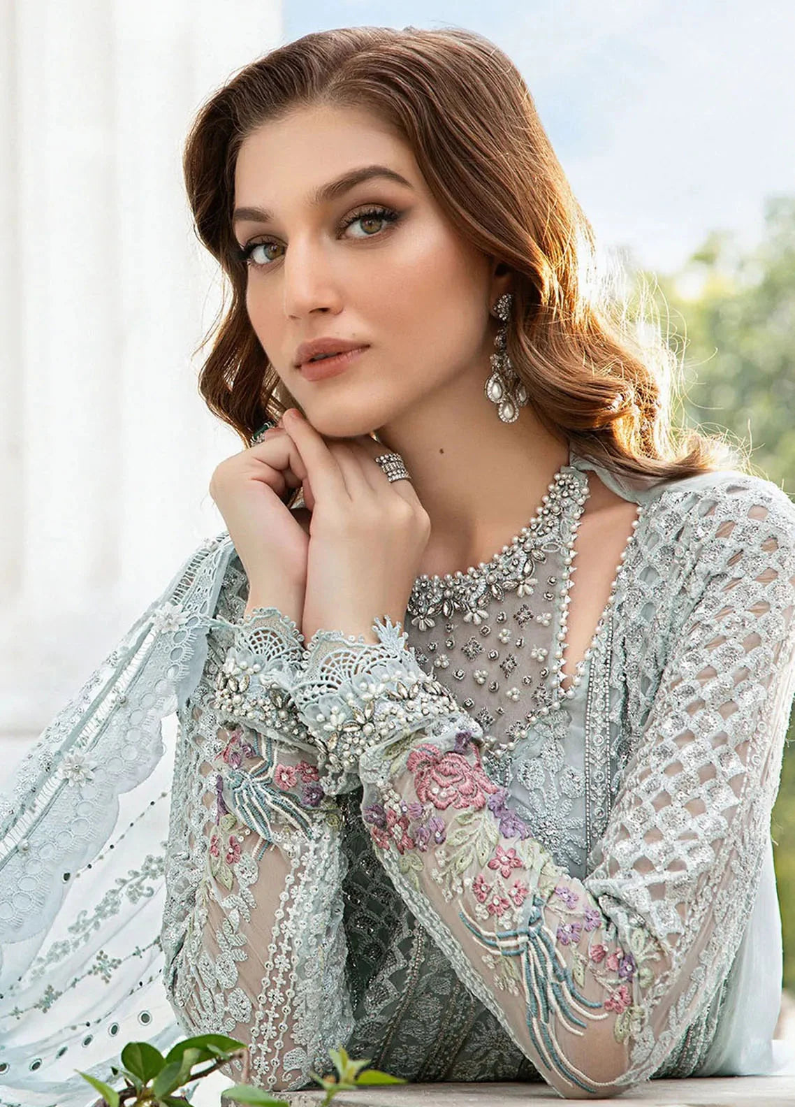 MARIA B Chiffon Heavy Embroidered Fancy 3-Pcs