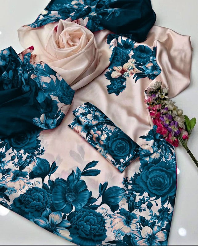 NISHAT | Pure Silk  3-Pcs Suit