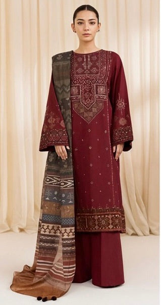 SAPPHIRE Premium Dhanak Embroidered 3-Pcs
