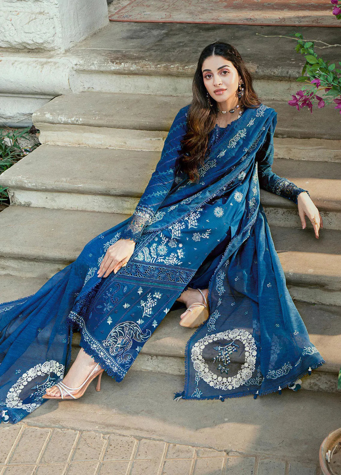 QALAMKAR Heavy Embroidered 3-Pcs Suit