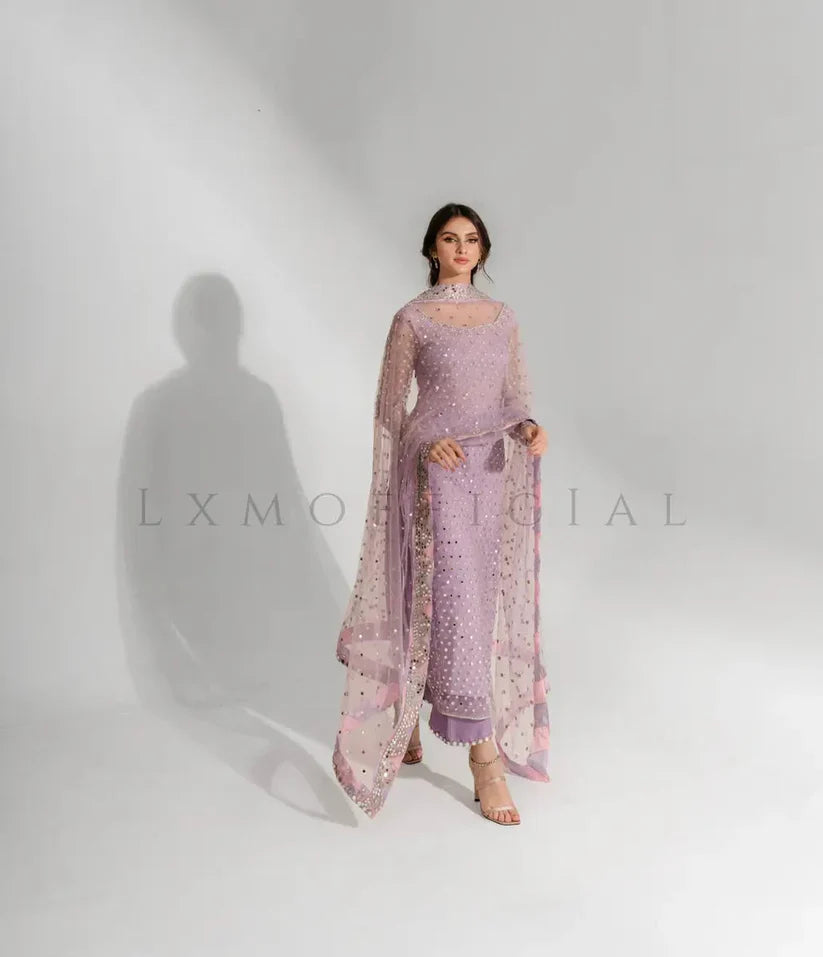LXM Organza Fancy 3-Pcs Suit