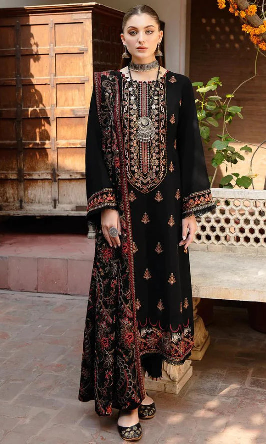 BREEZE Luxury Embroidered Dhanak 3-Pc Suit