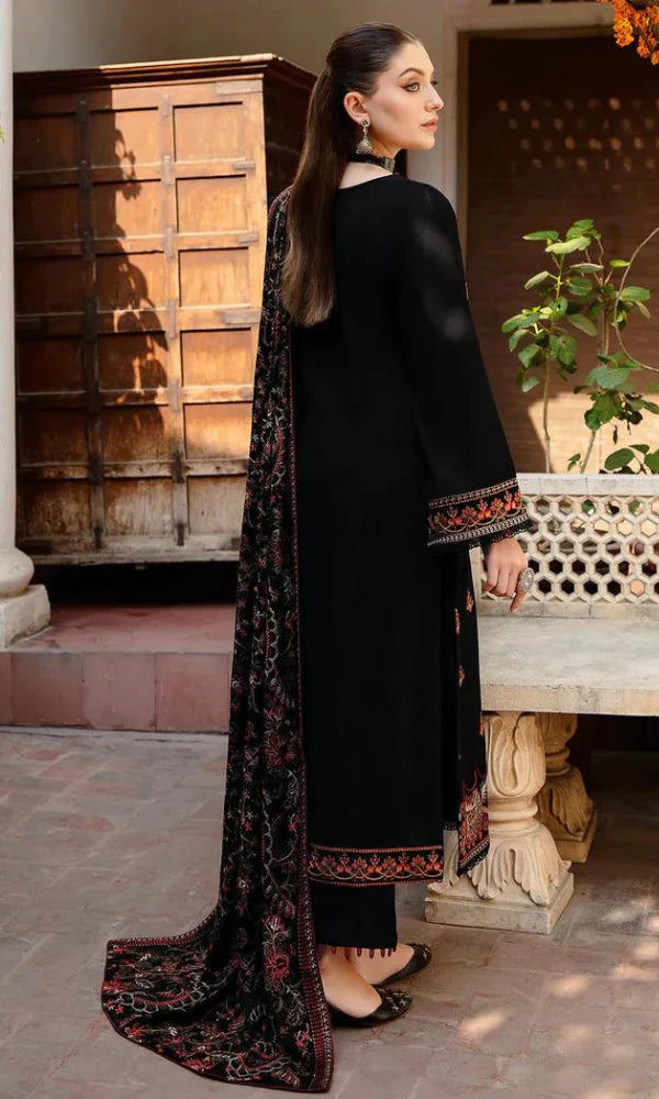 BREEZE Luxury Embroidered Dhanak 3-Pc Suit