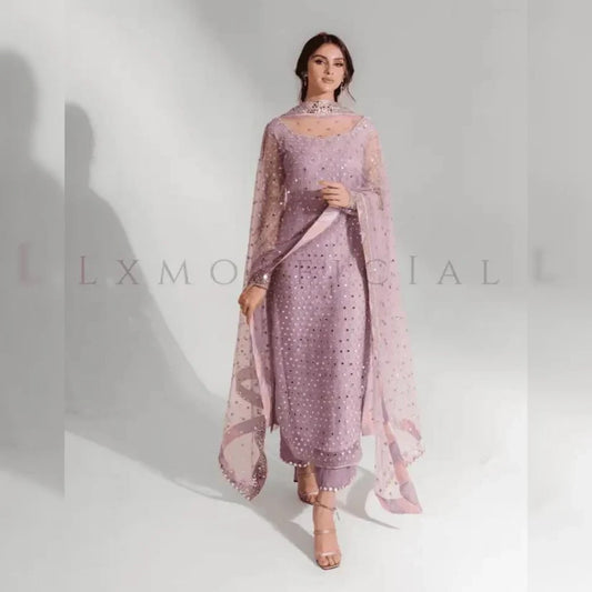 LXM Organza Fancy 3-Pcs Suit