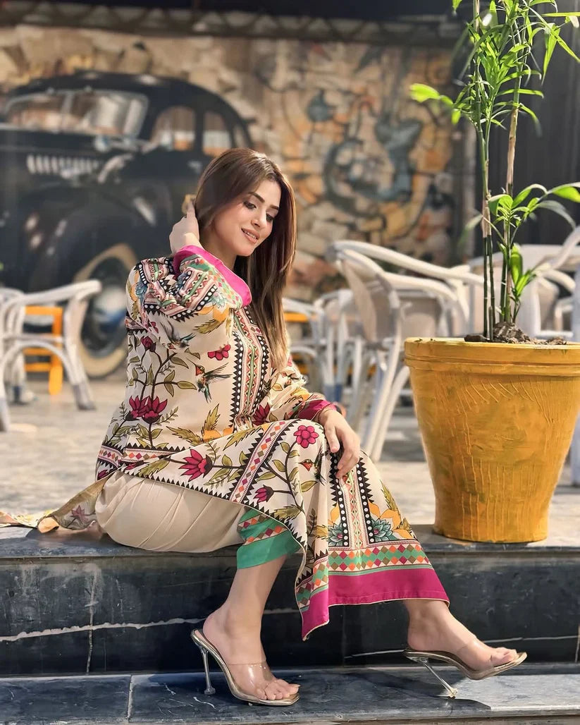 LULUSAR Silk Digital Print 3-Pcs