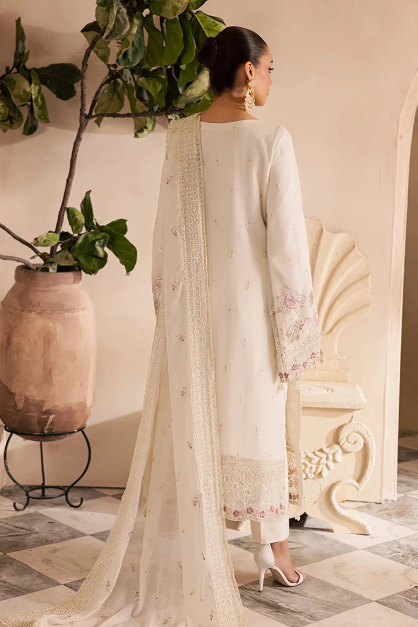 EMAN ADEEL Chiffon Heavy Embroidered 3-Pcs